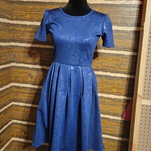 Blue metallic Dress with pockets